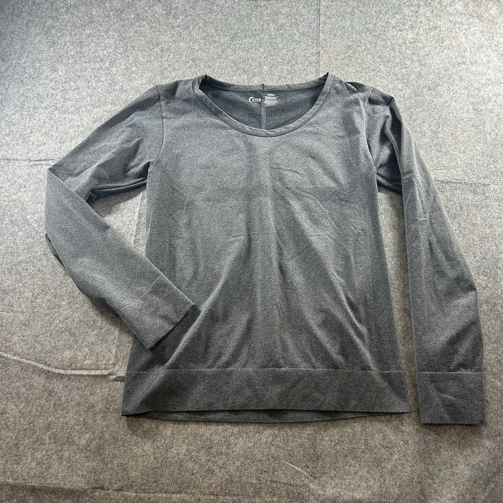 Zyia Active Shirt Womens XL Heather Gray Long Sleeve Running Athletic Tee